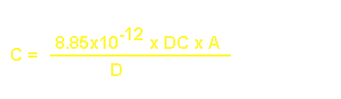 [C=(8.85e-12 x DC x A) / D]